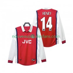 Maillot Arsenal Henry 14 Rétro Homme Tenue Domicile 1999 1998 Manche Longue