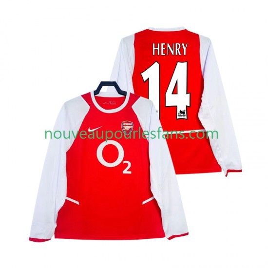Maillot Arsenal Henry 14 2003 Rétro Homme Tenue Domicile 2002 Manche Longue