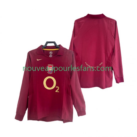 Maillot Arsenal 2005 Rétro Homme Tenue Domicile 2006 Manche Longue