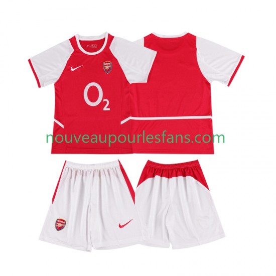 Maillot Arsenal 2003 Rétro Enfant Tenue Domicile 2002 Manche Courte