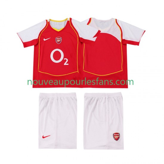 Maillot Arsenal 2004 2005 Rétro Enfant Tenue Domicile Manche Courte