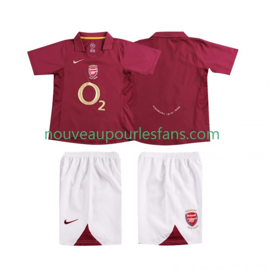 Maillot Arsenal 2005 Rétro Enfant Tenue Domicile 2006 Manche Courte