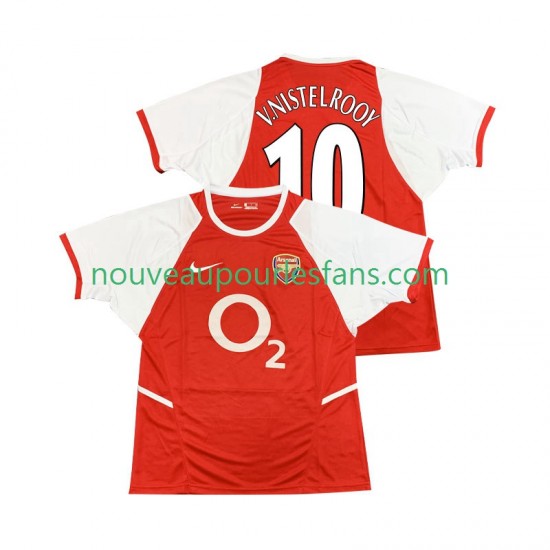 Maillot Arsenal Ruud van Nistelrooy 10 2003 Rétro Homme Tenue Domicile 2002 Manche Courte