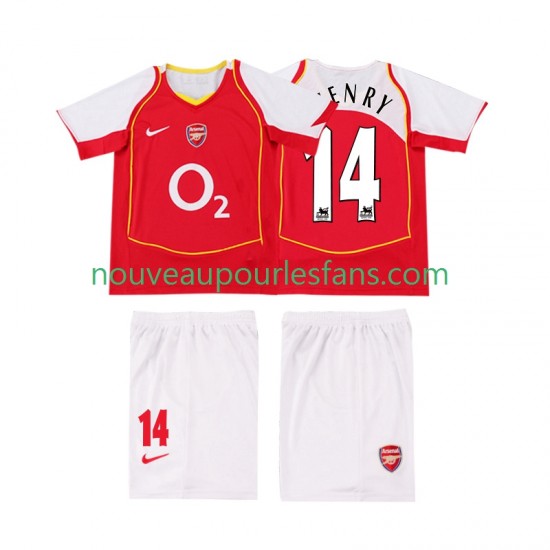 Maillot Arsenal Thierry Henry 14 2004 2005 Rétro Enfant Tenue Domicile Manche Courte