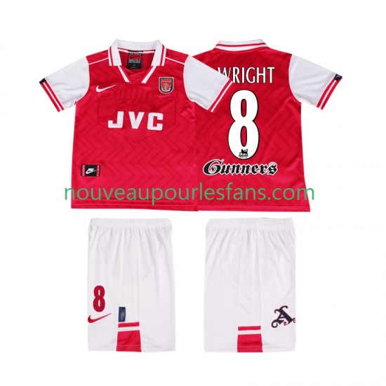 Maillot Arsenal WRIGHT 8 1996 1997 Rétro Enfant Tenue Domicile Manche Courte