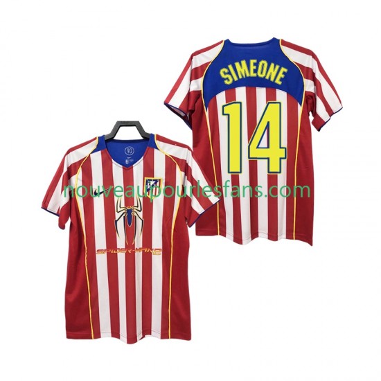 Maillot Atlético Madrid SIMEONE 14 2004 2005 Rétro Homme Tenue Domicile Manche Courte