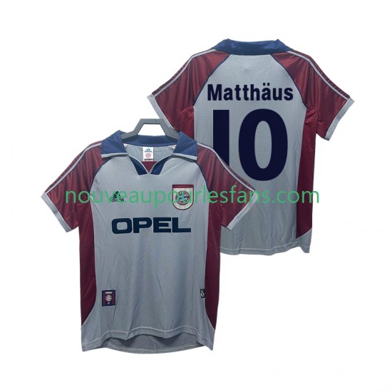 Maillot Bayern Munich Matthas 10 1997 Rétro Homme Tenue 3ème 1999 Manche Courte