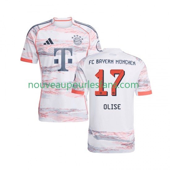 Maillot Bayern Munich Michael Olise 17 Homme Tenue Extérieur 2025-2026 Manche Courte