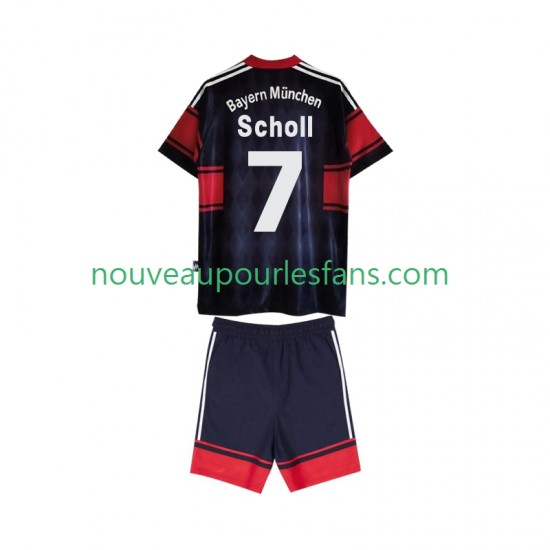 Maillot Bayern Munich Scholl 7 1997 Rétro Enfant Tenue Domicile 1999 Manche Courte