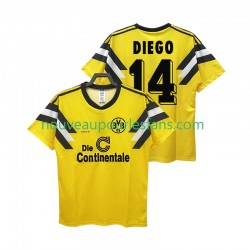 Maillot Borussia Dortmund DIEGO 14 DFB-POKAL 1989 Rétro Homme Tenue Domicile Manche Courte