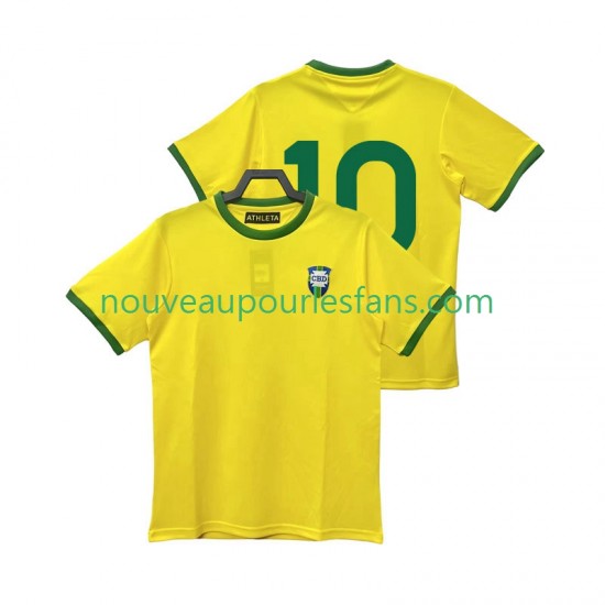 Maillot Brésil 10 1970 Rétro Homme Tenue Domicile Manche Courte