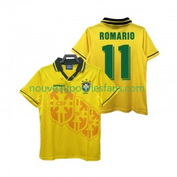 Maillot Brésil ROMARIO 11 Rétro Homme Tenue Domicile 1994 Manche Courte