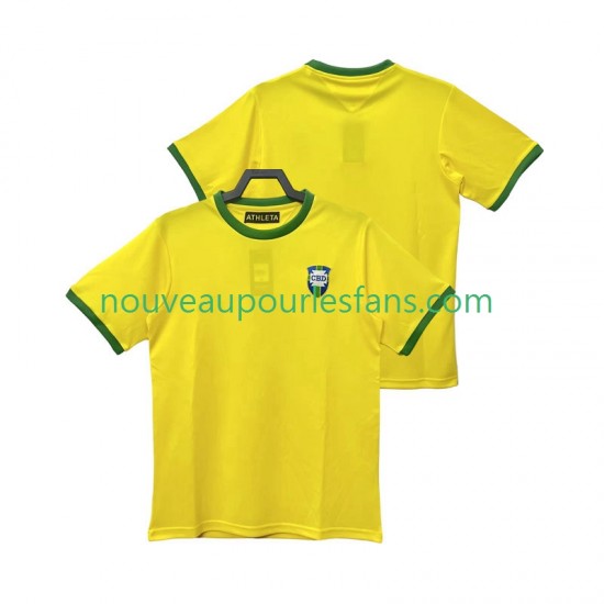 Maillot Brésil 1970 Rétro Homme Tenue Domicile Manche Courte