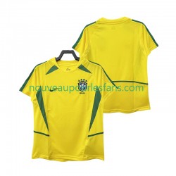 Maillot Brésil Rétro Homme Tenue Domicile 2002 Manche Courte
