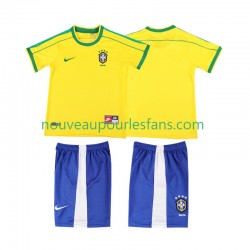 Maillot Brésil Rétro Enfant Tenue Domicile 1998 Manche Courte