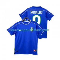 Maillot Brésil Ronaldo 9 Rétro Homme Tenue Extérieur 1998 Manche Courte
