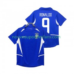 Maillot Brésil Ronaldo 9 Rétro Homme Tenue Extérieur 2002 Manche Courte