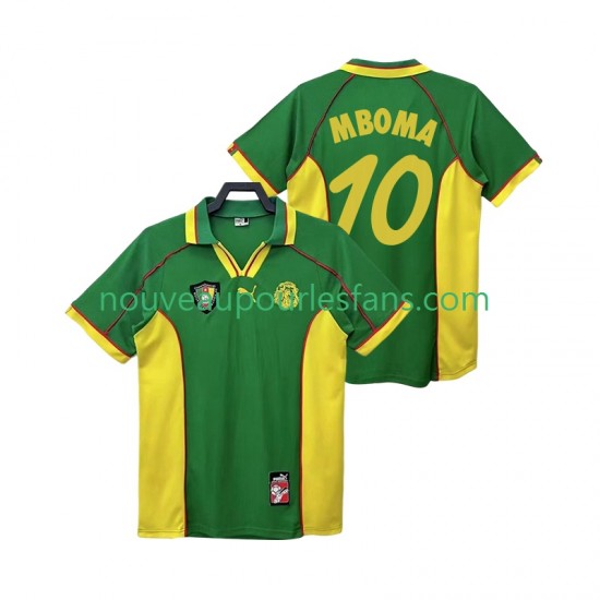 Maillot Cameroun MBOBA 10 Rétro Homme Tenue Domicile 1998 Manche Courte