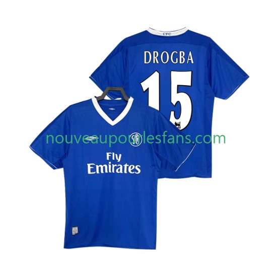 Maillot Chelsea DROGBA 15 2003 2005 Rétro Homme Tenue Domicile Manche Courte