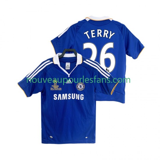 Maillot Chelsea TERRY 26 2007 Rétro Homme Tenue Domicile 2008 Manche Courte