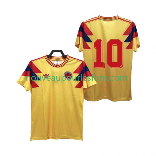 Maillot Colombie 10 1990 Rétro Homme Tenue Domicile Manche Courte