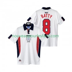 Maillot Angleterre BATTY 8 Rétro Homme Tenue Domicile 1998 Manche Courte