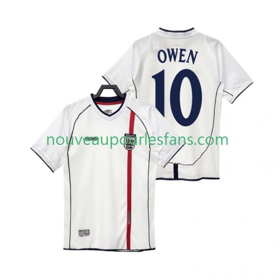 Maillot Angleterre OWEN 10 Rétro Homme Tenue Domicile 2002 Manche Courte
