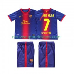 Maillot FC Barcelone DAUID VILLA 7 2012 2013 Rétro Enfant Tenue Domicile Manche Courte