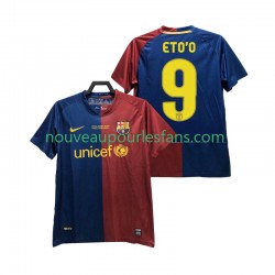 Maillot FC Barcelone ETO O 9 Champions League 2009 Rétro Homme Tenue Domicile 2008 Manche Courte
