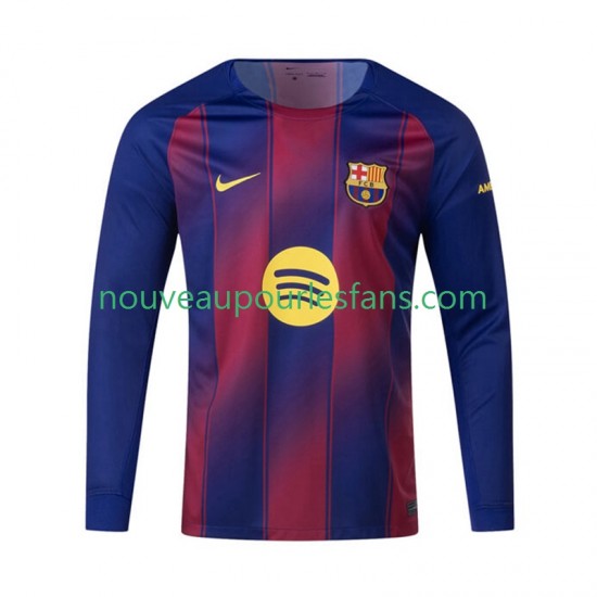 Maillot FC Barcelone Homme Tenue Domicile 2025-2026 Manche Longue