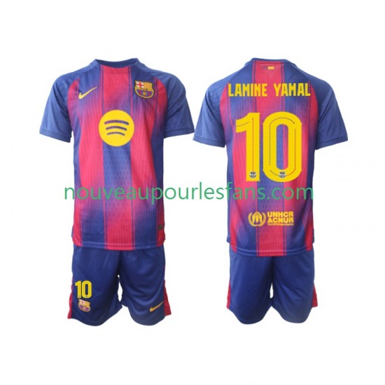 Maillot FC Barcelone Lamine Yamal 10 Champions League Enfant Tenue Domicile 2025-2026 Manche Courte