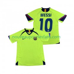 Maillot FC Barcelone Lionel Messi 10 2005 Rétro Homme Tenue Extérieur 2006 Manche Courte