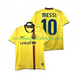 Maillot FC Barcelone Lionel Messi 10 2009 Rétro Homme Tenue Extérieur 2008 Manche Courte
