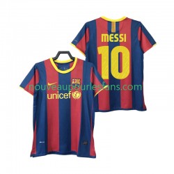 Maillot FC Barcelone Lionel Messi 10 Rétro Homme Tenue Domicile 2011 2010 Manche Courte