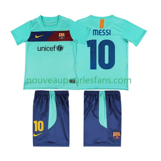 Maillot FC Barcelone Lionel Messi 10 Rétro Enfant Tenue Extérieur 2011 2010 Manche Courte