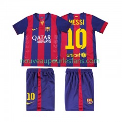 Maillot FC Barcelone Lionel Messi 10 2014 2015 Rétro Enfant Tenue Domicile Manche Courte