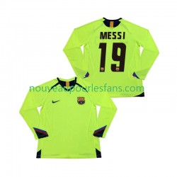 Maillot FC Barcelone Lionel Messi 19 2005 Rétro Homme Tenue Extérieur 2006 Manche Longue
