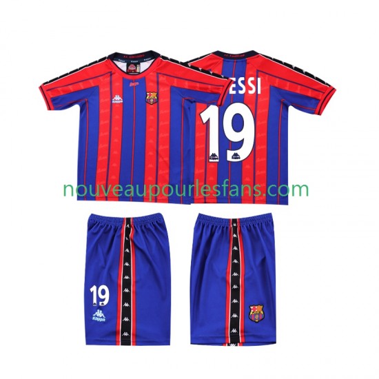 Maillot FC Barcelone Lionel Messi 19 1997 Rétro Enfant Tenue Domicile 1998 Manche Courte