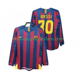 Maillot FC Barcelone Lionel Messi 30 2005 Rétro Homme Tenue Domicile 2006 Manche Longue
