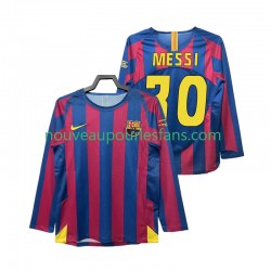Maillot FC Barcelone Lionel Messi 30 Champions League 2005 Rétro Homme Tenue Domicile 2006 Manche Longue