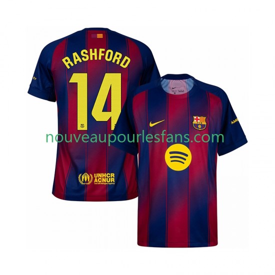 Maillot FC Barcelone Marcus Rashford 14 Homme Tenue Domicile 2025-2026 Manche Courte
