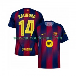 Maillot FC Barcelone Marcus Rashford 14 Champions League Homme Tenue Domicile 2025-2026 Manche Courte