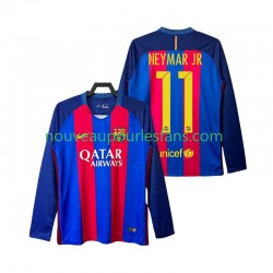 Maillot FC Barcelone Neymar JR 11 2016 2017 Rétro Homme Tenue Domicile Manche Longue