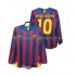 Maillot FC Barcelone RONALDINHO 10 2005 Rétro Homme Tenue Domicile 2006 Manche Longue