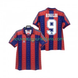 Maillot FC Barcelone RONALDO 9 1996 1997 Rétro Homme Tenue Domicile Manche Courte