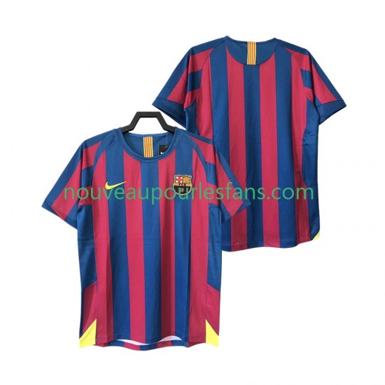 Maillot FC Barcelone 2005 Rétro Homme Tenue Domicile 2006 Manche Courte
