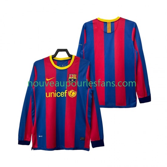 Maillot FC Barcelone Rétro Homme Tenue Domicile 2011 2010 Manche Longue