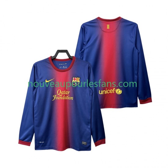 Maillot FC Barcelone 2012 2013 Rétro Homme Tenue Domicile Manche Longue
