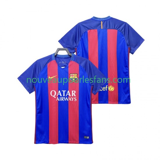 Maillot FC Barcelone 2016 2017 Rétro Homme Tenue Domicile Manche Courte