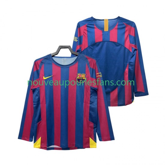 Maillot FC Barcelone Champions League 2005 Rétro Homme Tenue Domicile 2006 Manche Longue